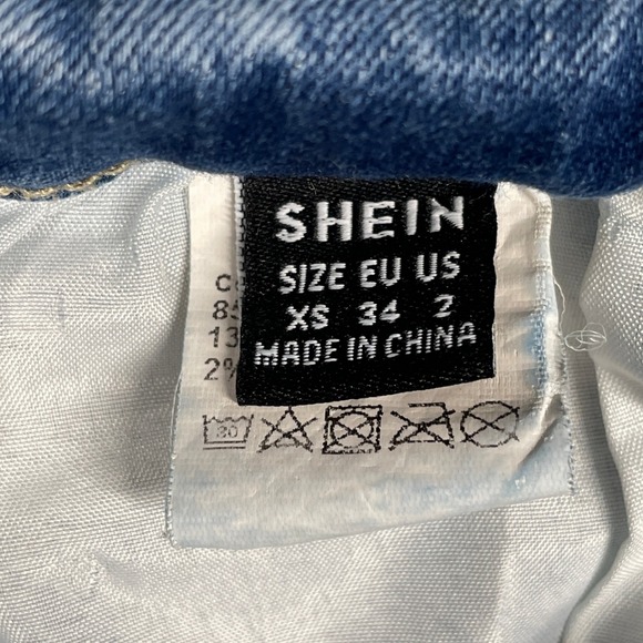 SHEIN Flare Jeans Womens Size 2 XS Light Blue High Rise Front Seam Stretch Denim - Picture 9 of 13